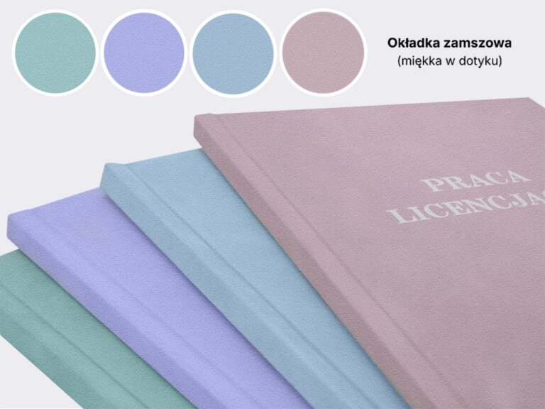Zamszowe okładki do pracy dyplomowej