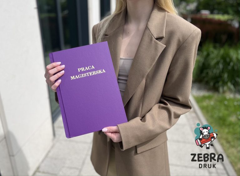 Fioletowa oprawa pracy dyplomowej