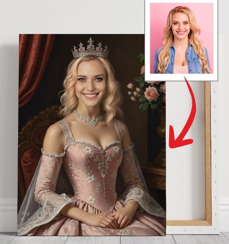 Królowa na tronie – portret ze zdjęcia